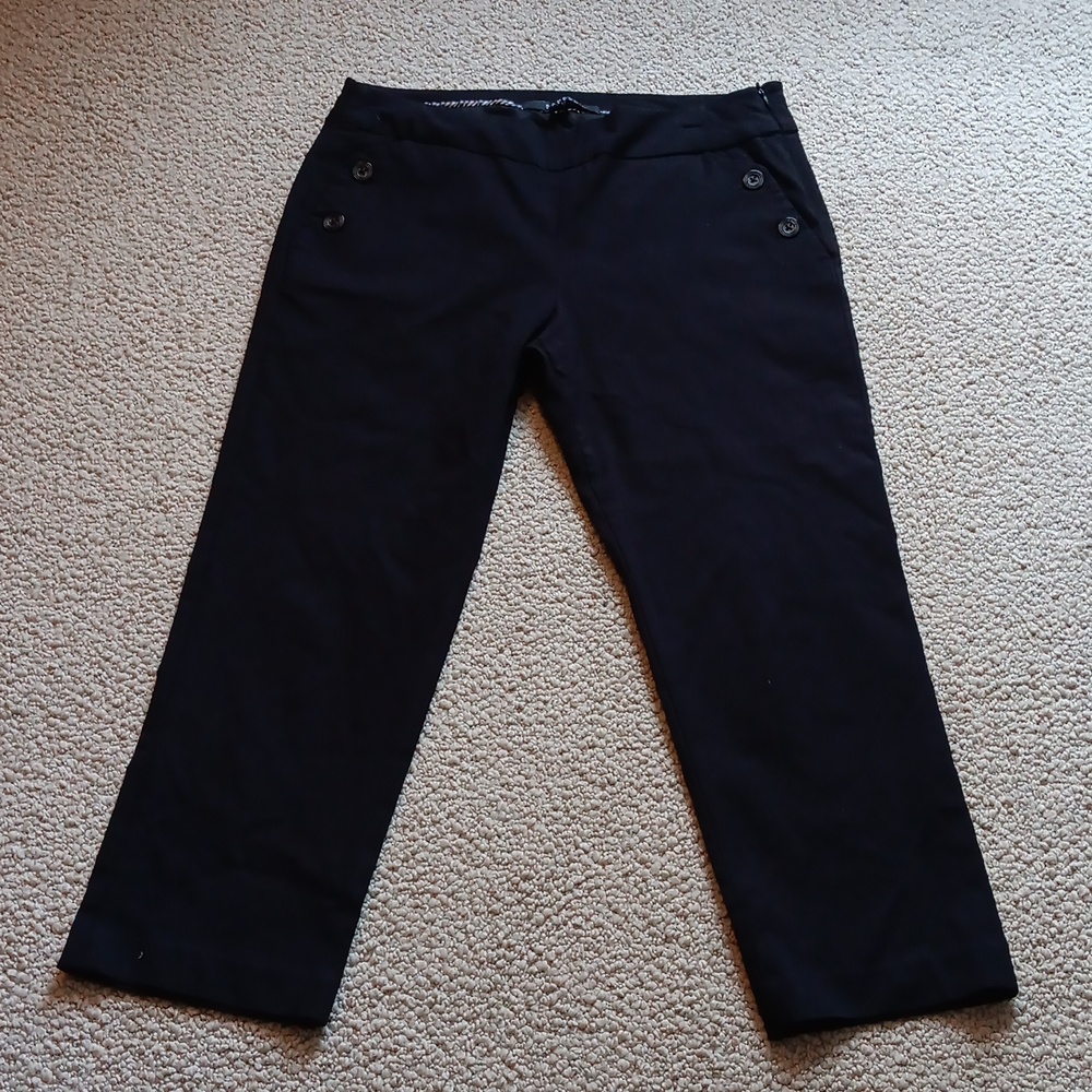 Sandro Studio Womens Black Chinos Stretch Size 10 Cropped